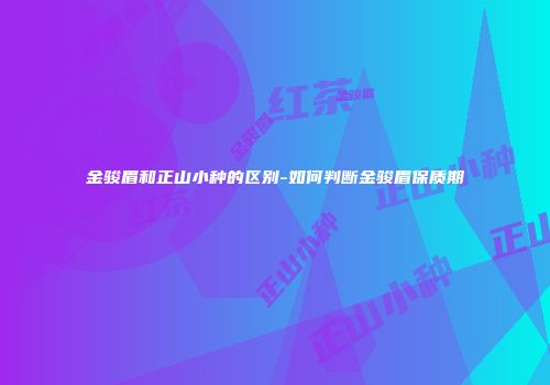 金骏眉和正山小种的区别-如何判断金骏眉保质期