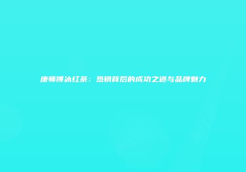 康师傅冰红茶：热销背后的成功之道与品牌魅力