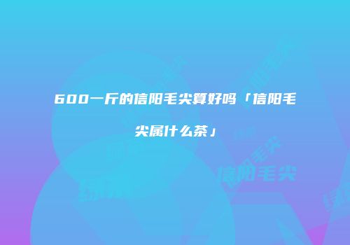 600一斤的信阳毛尖算好吗「信阳毛尖属什么茶」