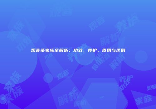 观音茶家族全解析：功效、养护、食用与区别