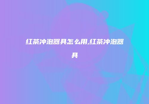 红茶冲泡器具怎么用,红茶冲泡器具