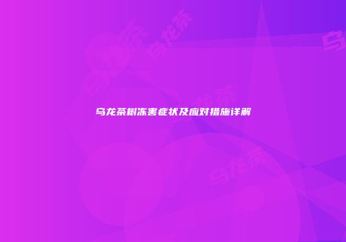 乌龙茶树冻害症状及应对措施详解