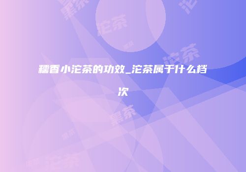 糯香小沱茶的功效_沱茶属于什么档次