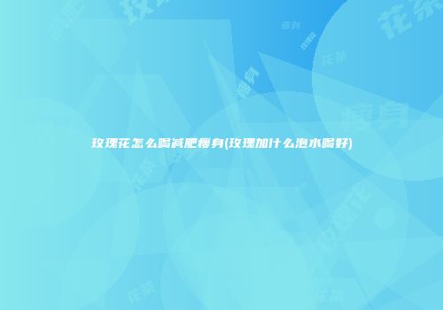 玫瑰花怎么喝减肥瘦身(玫瑰加什么泡水喝好)