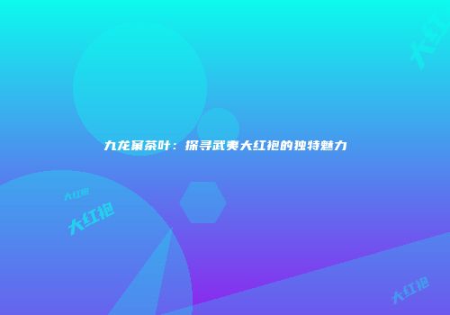 九龙窠茶叶：探寻武夷大红袍的独特魅力