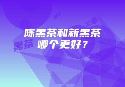 陈黑茶和新黑茶哪个更好？