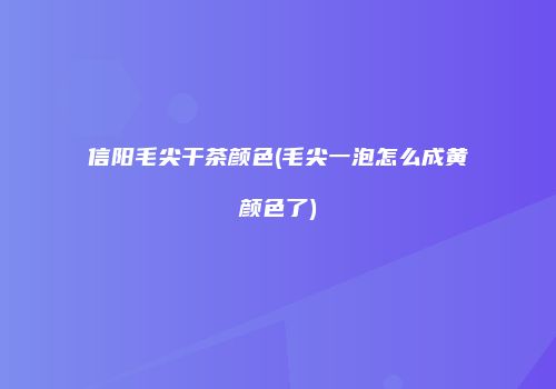 信阳毛尖干茶颜色(毛尖一泡怎么成黄颜色了)