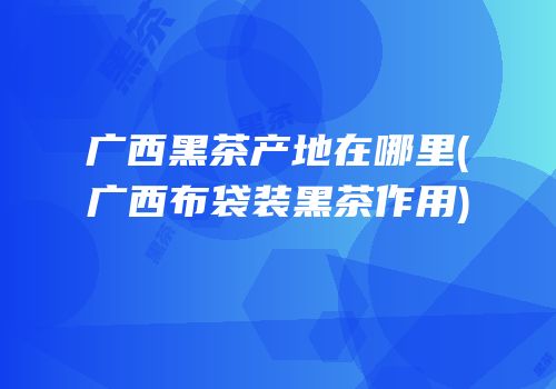广西黑茶产地在哪里(广西布袋装黑茶作用)