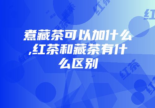煮藏茶可以加什么,红茶和藏茶有什么区别