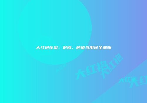 大红袍花椒：识别、种植与用途全解析