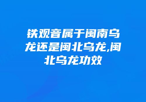 铁观音属于闽南乌龙还是闽北乌龙,闽北乌龙功效