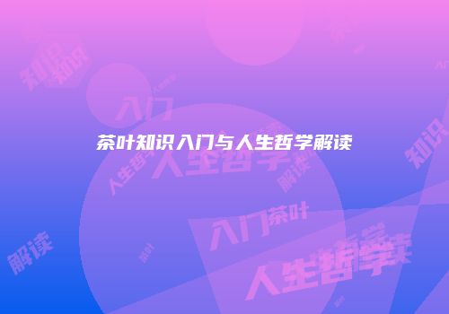 茶叶知识入门与人生哲学解读