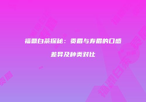 福鼎白茶探秘：贡眉与寿眉的口感差异及种类对比