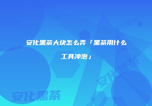 安化黑茶大块怎么弄「黑茶用什么工具冲泡」