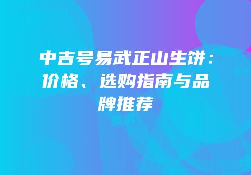 中吉号易武正山生饼：价格、选购指南与品牌推荐