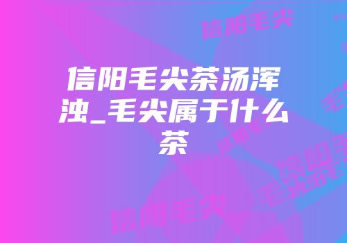 信阳毛尖茶汤浑浊_毛尖属于什么茶