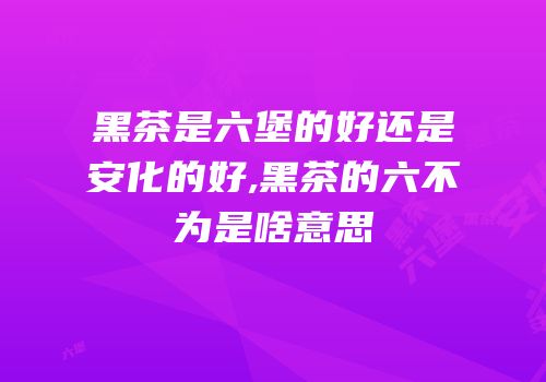 黑茶是六堡的好还是安化的好,黑茶的六不为是啥意思