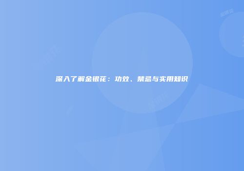 深入了解金银花：功效、禁忌与实用知识