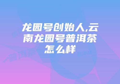 龙园号创始人,云南龙园号普洱茶怎么样