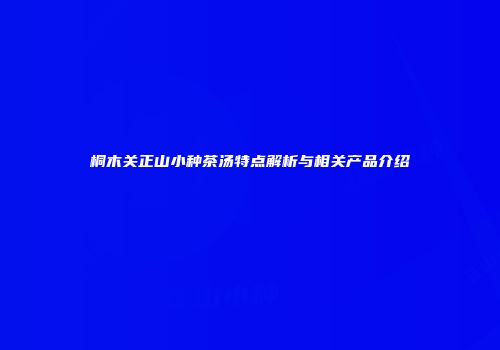 桐木关正山小种茶汤特点解析与相关产品介绍