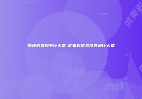 肉桂岩茶属于什么茶-武夷岩茶金锁匙是什么茶