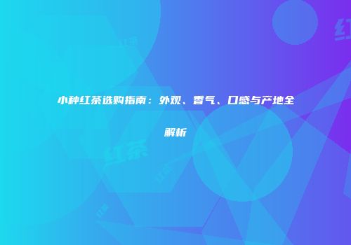 小种红茶选购指南：外观、香气、口感与产地全解析