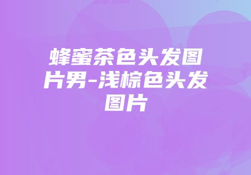 蜂蜜茶色头发图片男-浅棕色头发图片