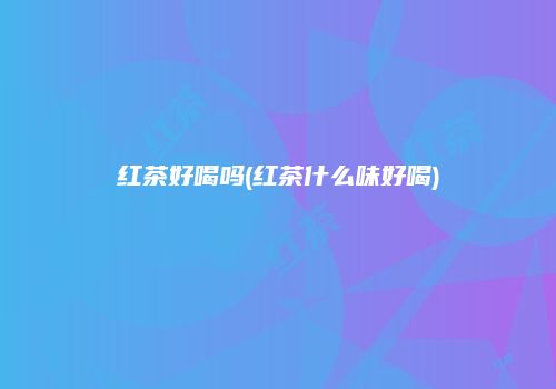 红茶好喝吗(红茶什么味好喝)