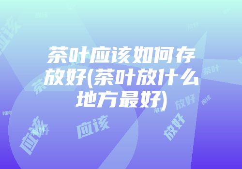 茶叶应该如何存放好(茶叶放什么地方最好)