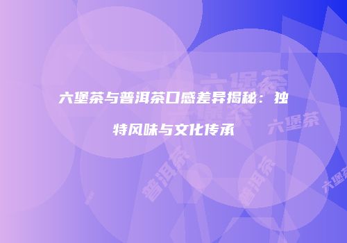 六堡茶与普洱茶口感差异揭秘：独特风味与文化传承