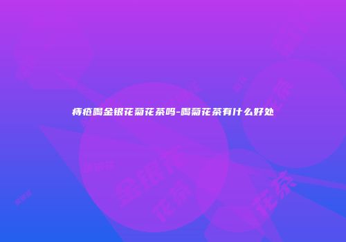 痔疮喝金银花菊花茶吗-喝菊花茶有什么好处