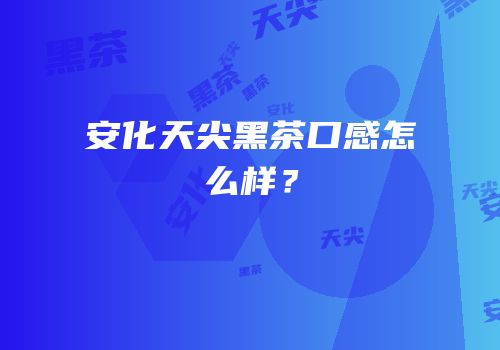 安化天尖黑茶口感怎么样？