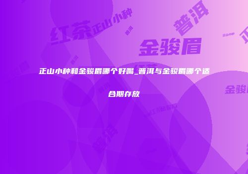 正山小种和金骏眉哪个好喝_普洱与金骏眉哪个适合期存放