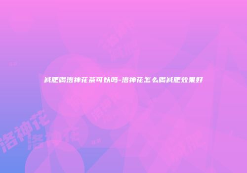 减肥喝洛神花茶可以吗-洛神花怎么喝减肥效果好