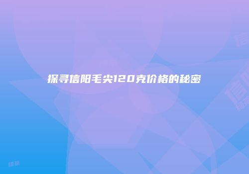 探寻信阳毛尖120克价格的秘密