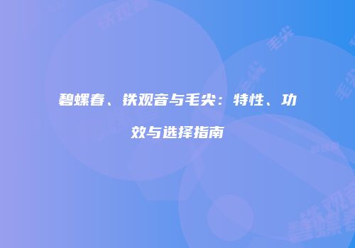 碧螺春、铁观音与毛尖：特性、功效与选择指南