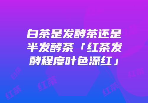 白茶是发酵茶还是半发酵茶「红茶发酵程度叶色深红」