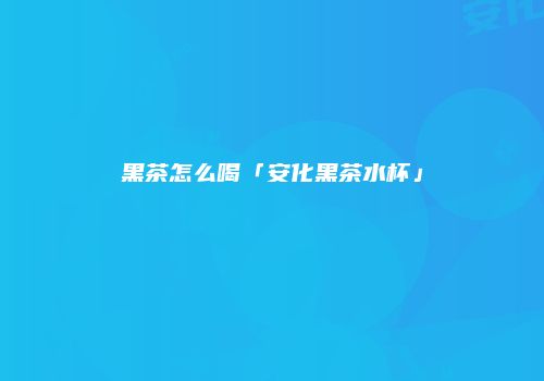 黑茶怎么喝「安化黑茶水杯」