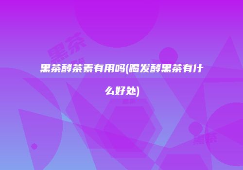 黑茶酵茶素有用吗(喝发酵黑茶有什么好处)