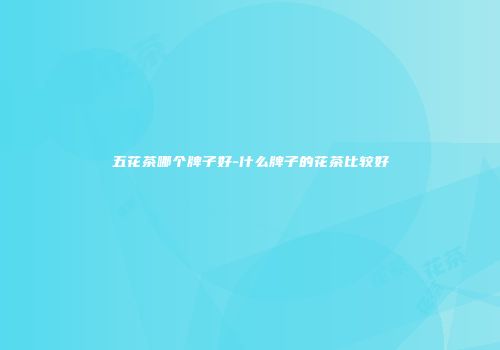 五花茶哪个牌子好-什么牌子的花茶比较好