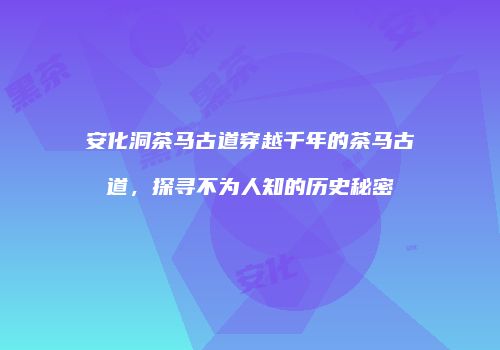 安化洞茶马古道穿越千年的茶马古道，探寻不为人知的历史秘密