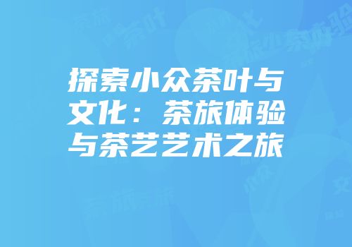 探索小众茶叶与文化：茶旅体验与茶艺艺术之旅