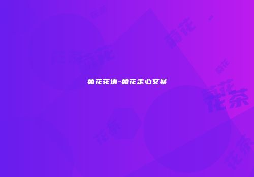 菊花花语-菊花走心文案