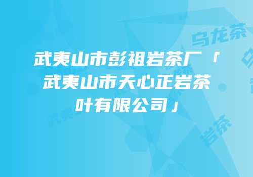 武夷山市彭祖岩茶厂「武夷山市天心正岩茶叶有限公司」