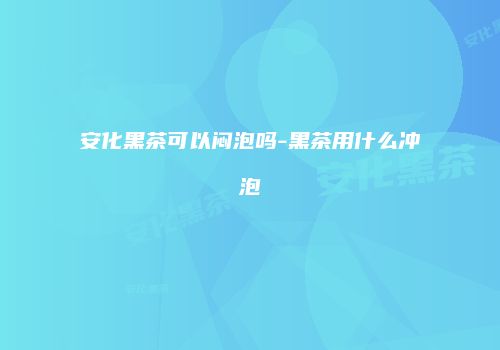 安化黑茶可以闷泡吗-黑茶用什么冲泡