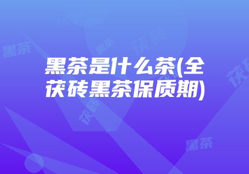 黑茶是什么茶(全茯砖黑茶保质期)