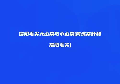信阳毛尖大山茶与小山茶(商城茶叶和信阳毛尖)