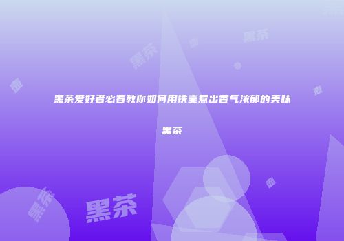 黑茶爱好者必看教你如何用铁壶煮出香气浓郁的美味黑茶