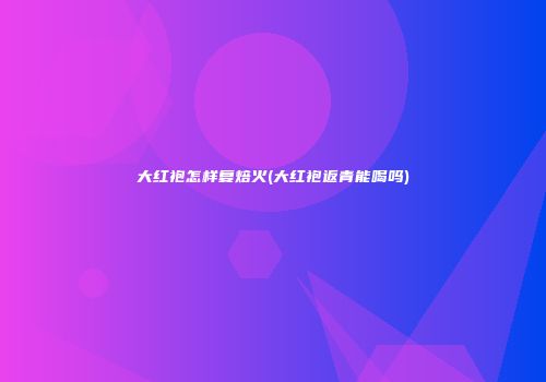 大红袍怎样复焙火(大红袍返青能喝吗)