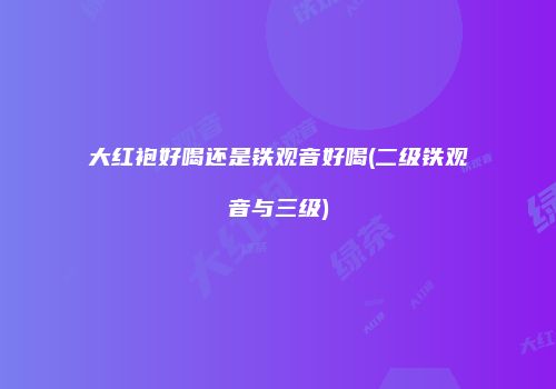大红袍好喝还是铁观音好喝(二级铁观音与三级)